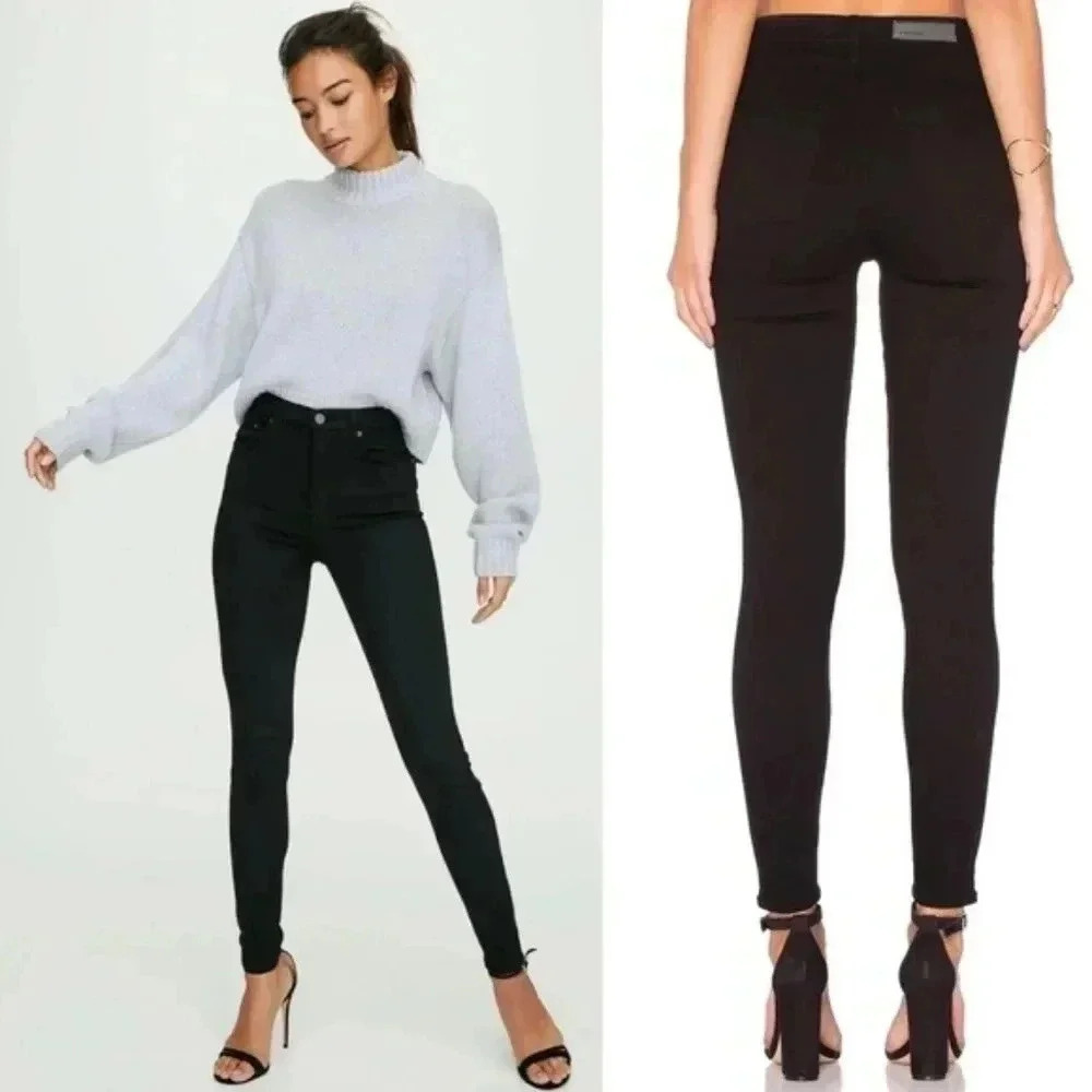 5/$100 GRLFRND Women’s Kendall Stretch High Rise Skinny Jeans in Black